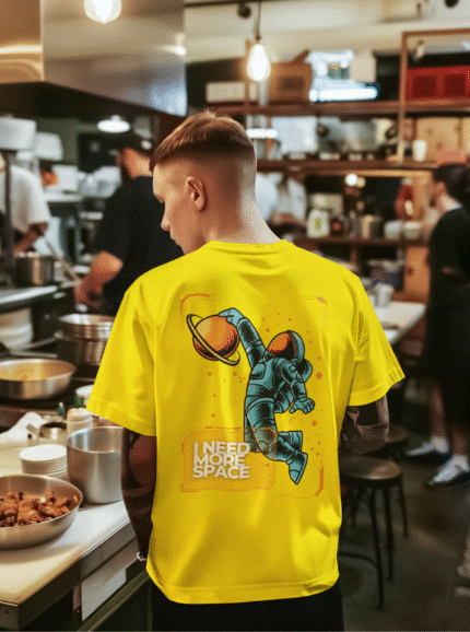 I Need More Space Astronaut Graphic Printed Cotton T-Shirt