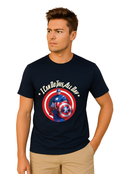 Avengers Captain America Printed Pure Cotton T-Shirt