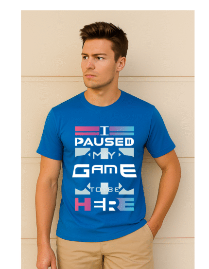 "Game On" Graphic Printed Pure Cotton T-Shirt for Gamers