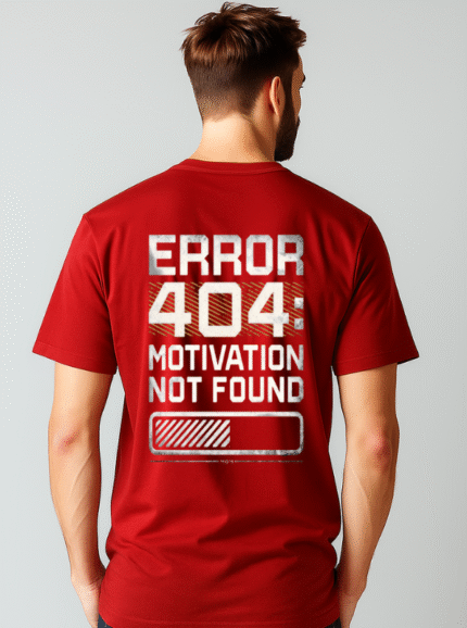 Error 404 Motivation Not Found Printed Pure Cotton T-Shirt