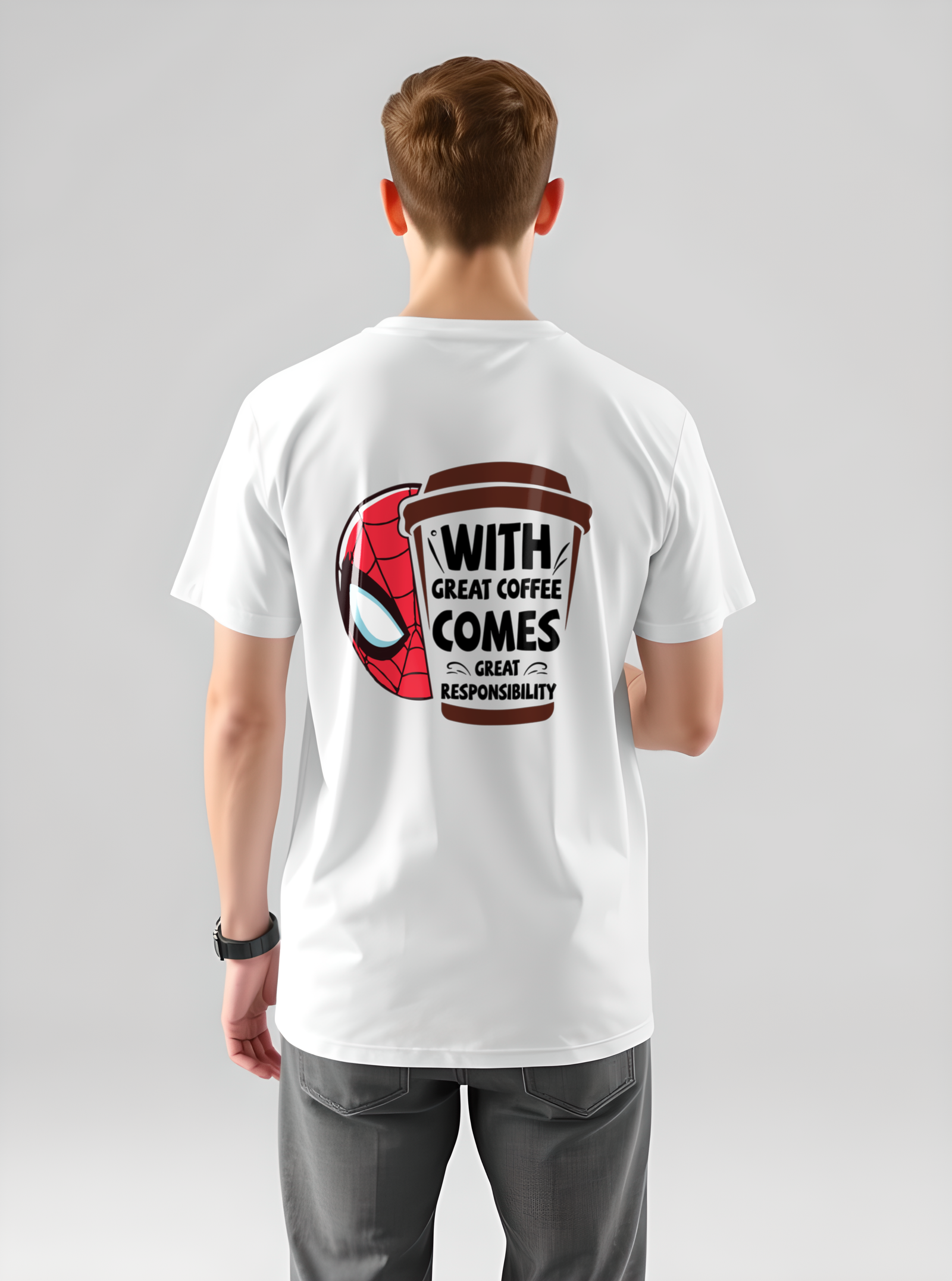 Spidey Brew Vibes Printed Pure Cotton T-Shirt